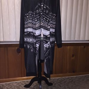 Multi-Color Indian Print Long Sleeve Cardigan